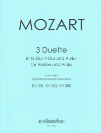 VV 101 • MOZART - Drei Duette, für Violine und Bratsche
